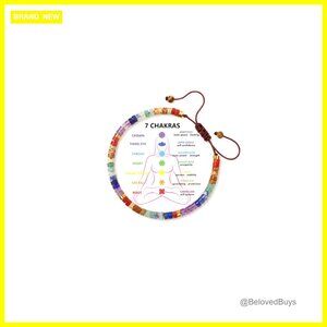 Adjustable 7 Chakra Crystal Bracelet for Meditation and Anxiety Relief